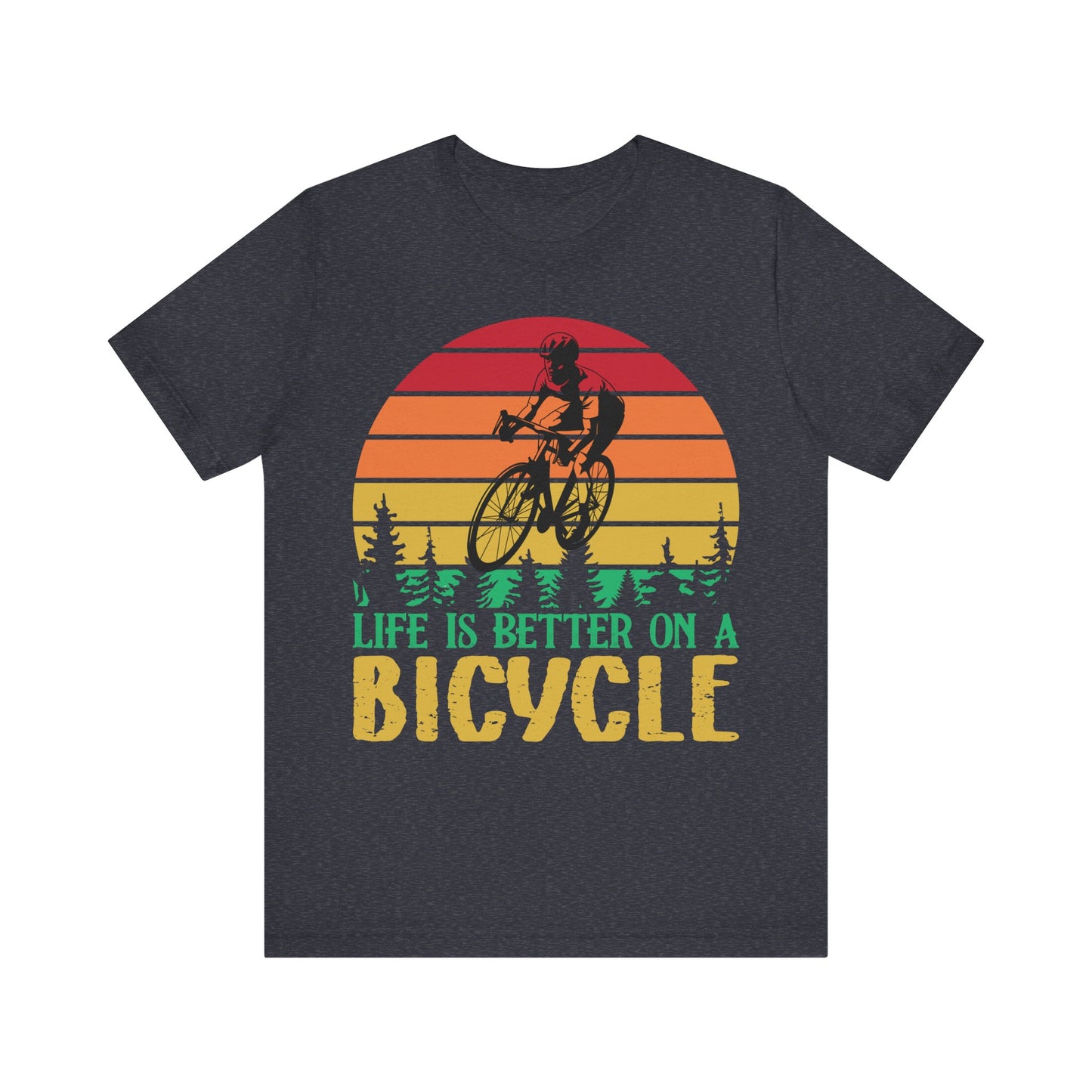 Men's T Shirt Black Bicycle Jersey Short Sleeve Tee