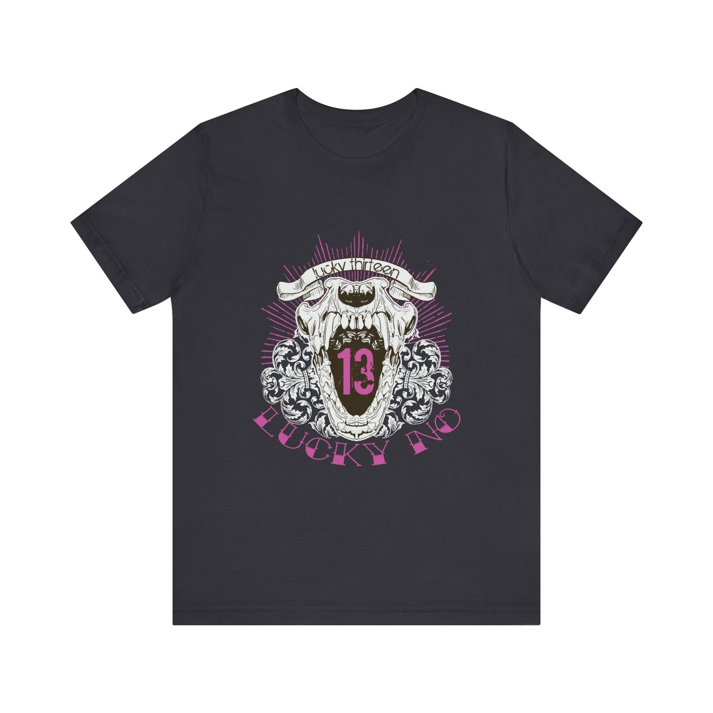 Men's T Shirt Short Sleeve Jersey Tee Lucky 13 Number Black, Gray, Navy