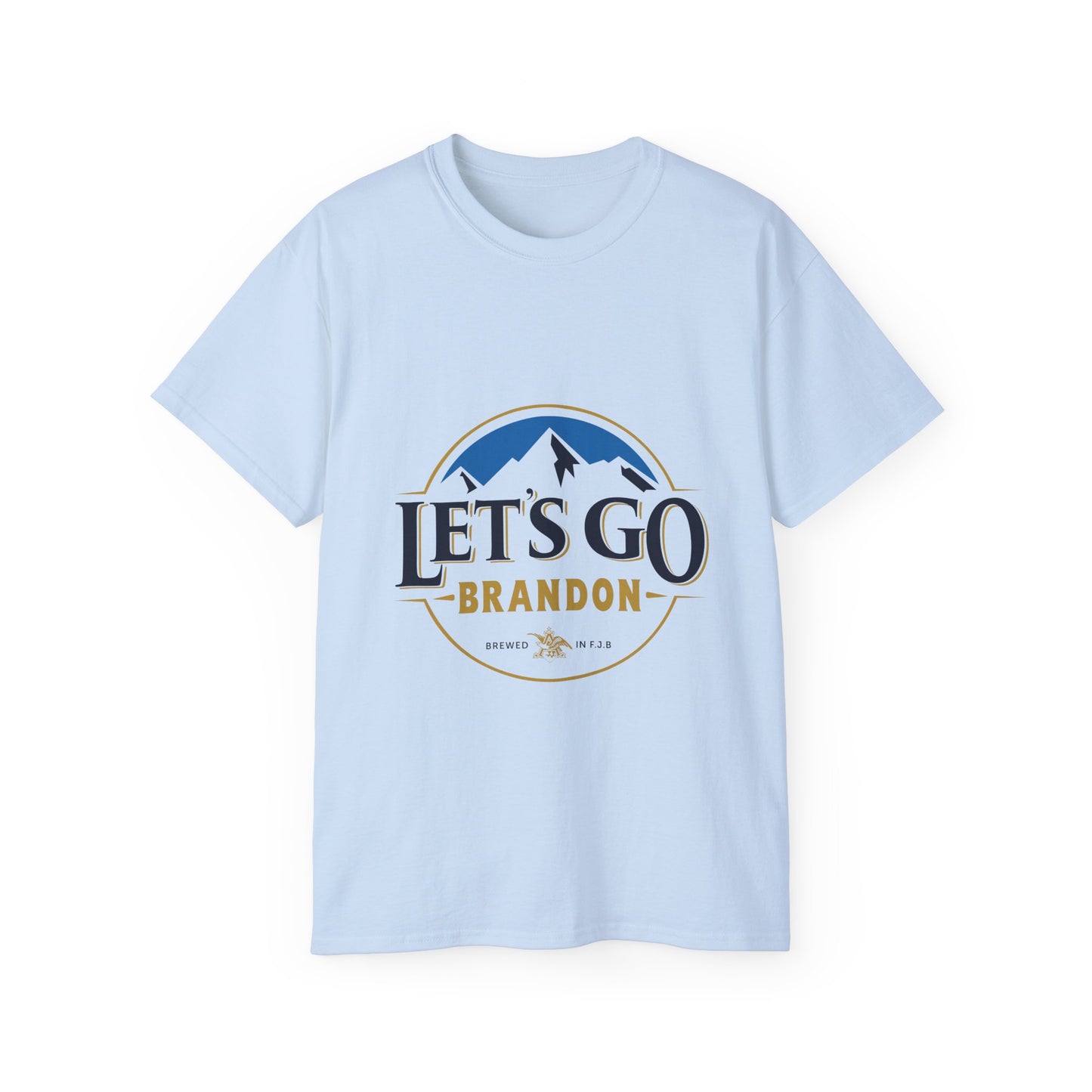 White T Shirt Let's Go Brandon BUSCH Beer Logo Husband Gift Cotton Graphic Tee Classic Fit, Quality Cotton