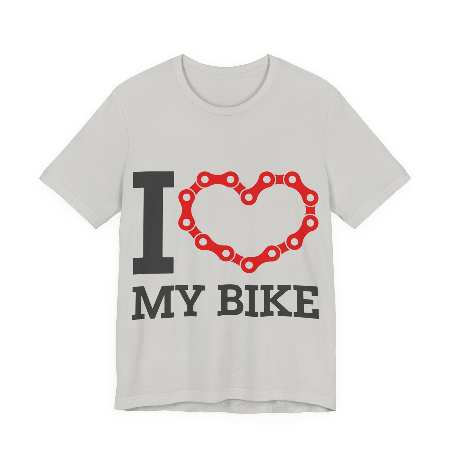 Men's T-Shirt Short Sleeve Tee Crew Neck Jersey I Love My Bike, M to 3XL