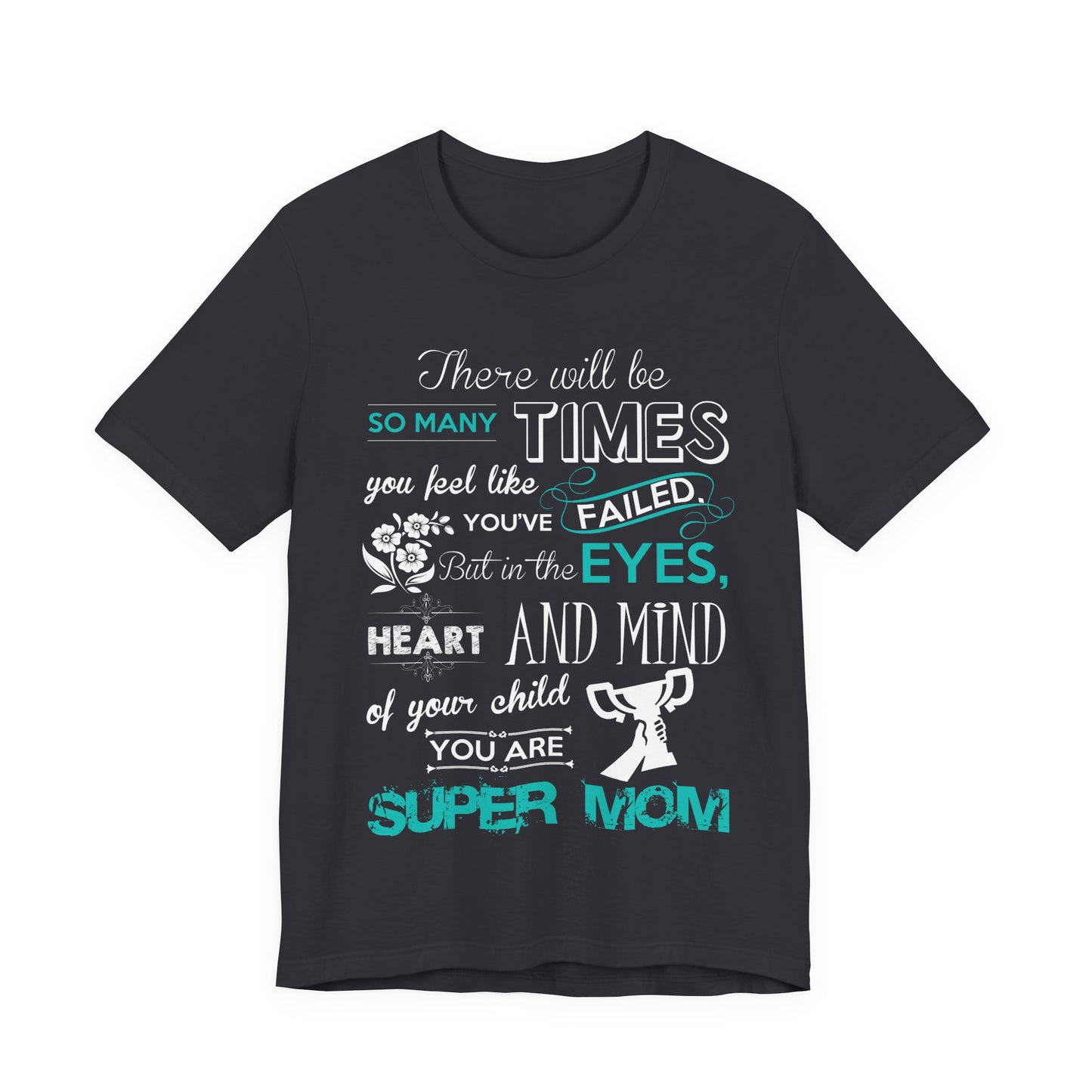 Unisex T Shirt Short Sleeve Jersey Crew Neck Tee Super Mom Size S to 2XL