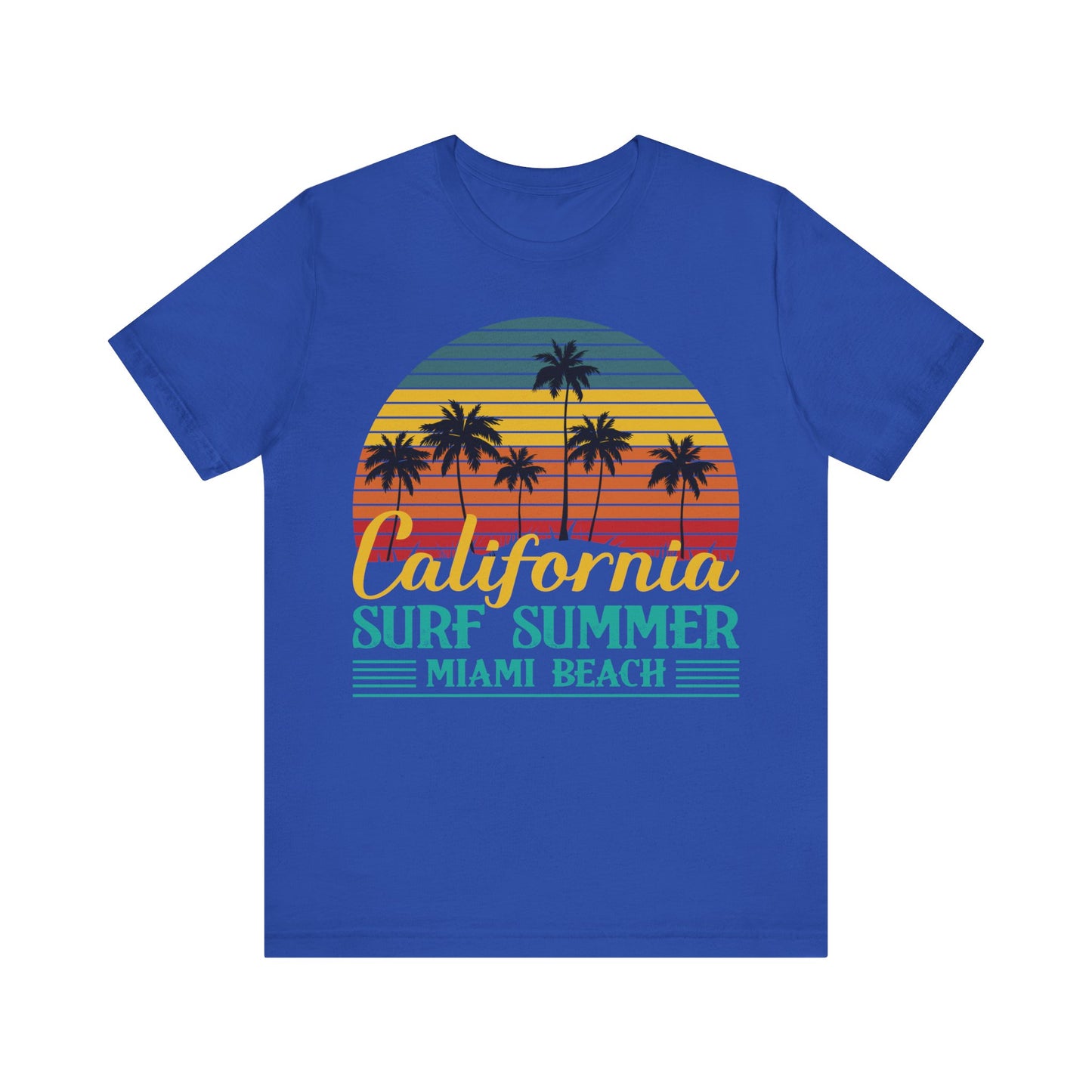 Unisex Black T Shirt Surf Summer Beach Crew Neck Jersey Short Sleeve Tee