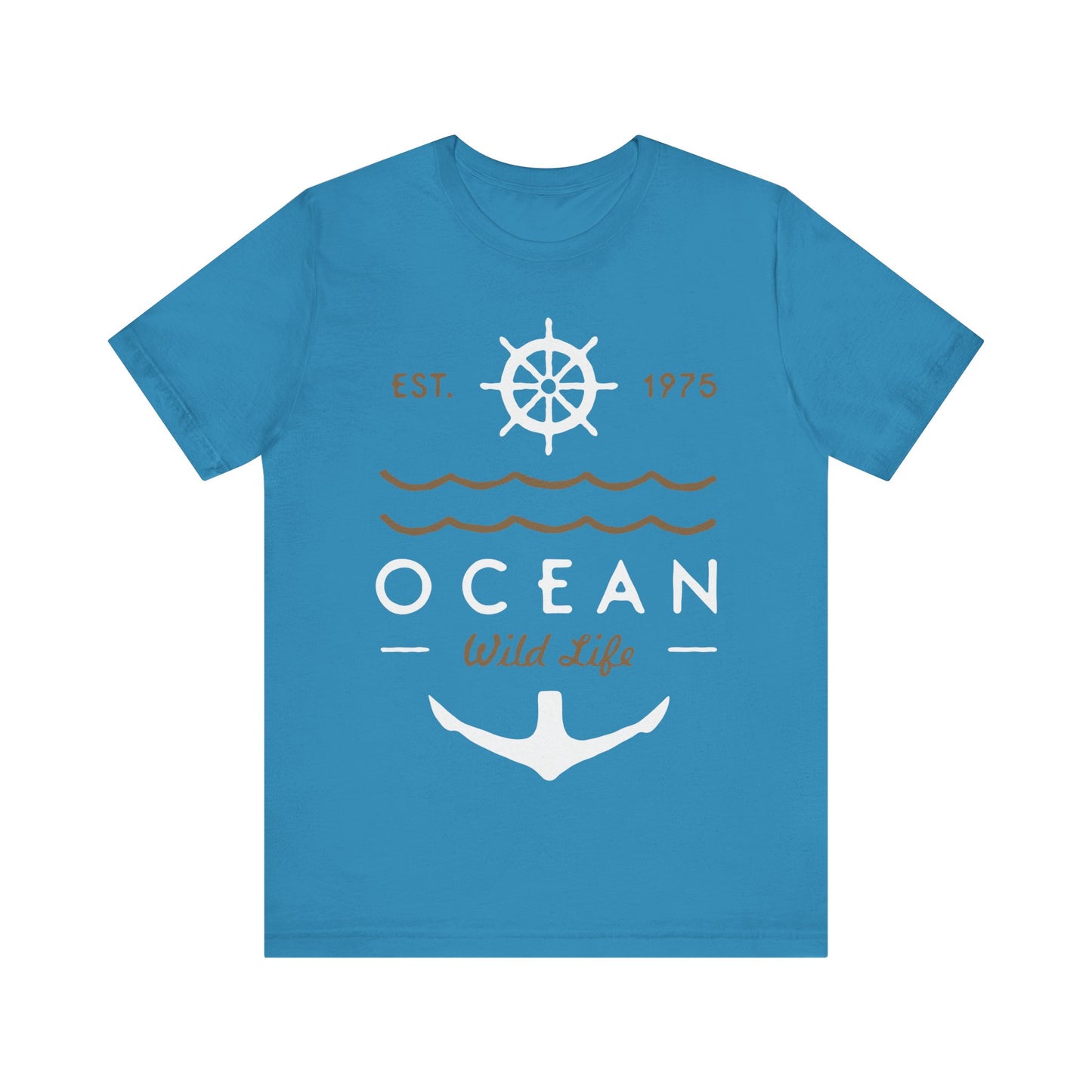 Men's T Shirt Short Sleeve Jersey Tee Ocean Wild Life