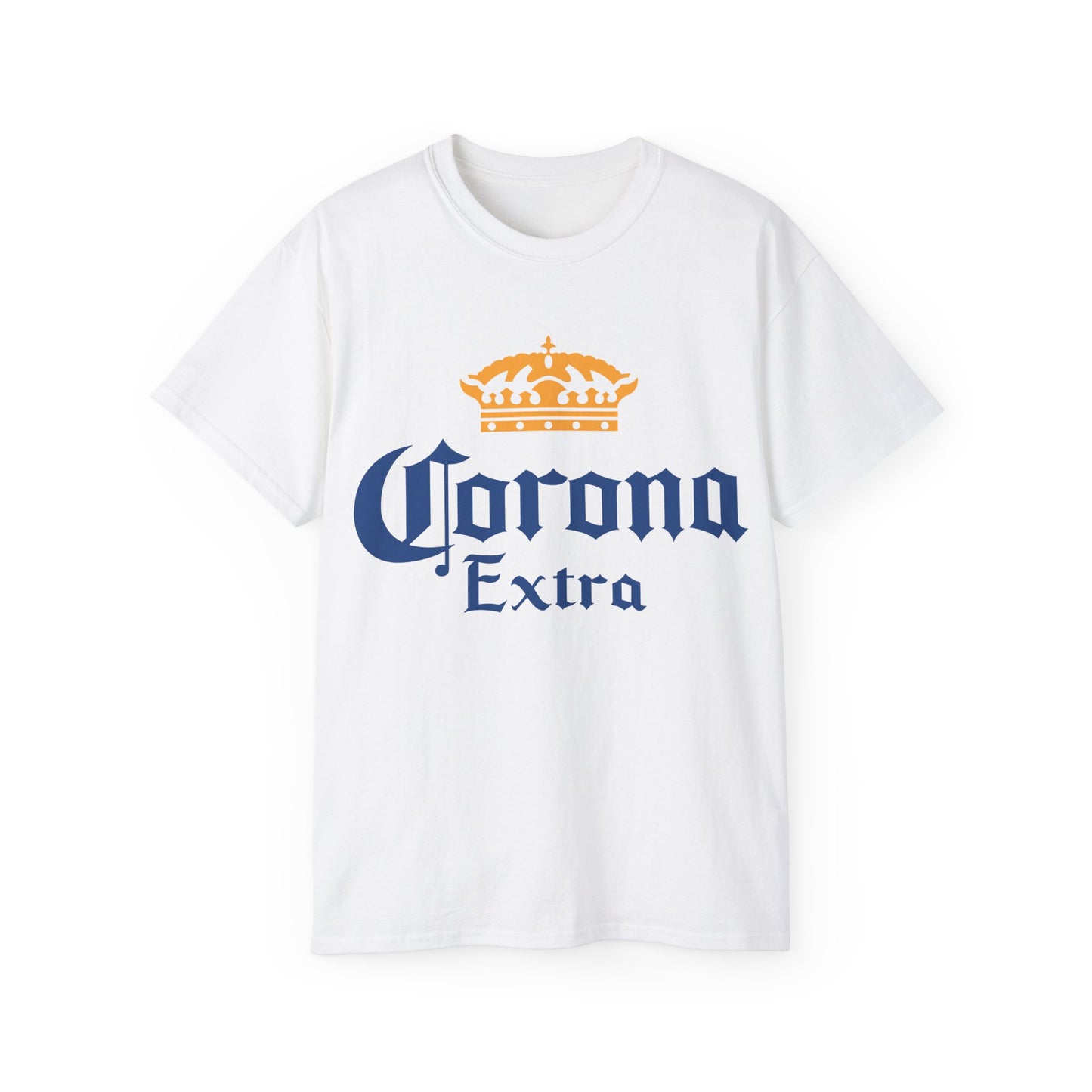 White T-Shirt Corona Extra Beer Logo Short Sleeve Jersey Tee White Unisex Classic Fit Quality Cotton