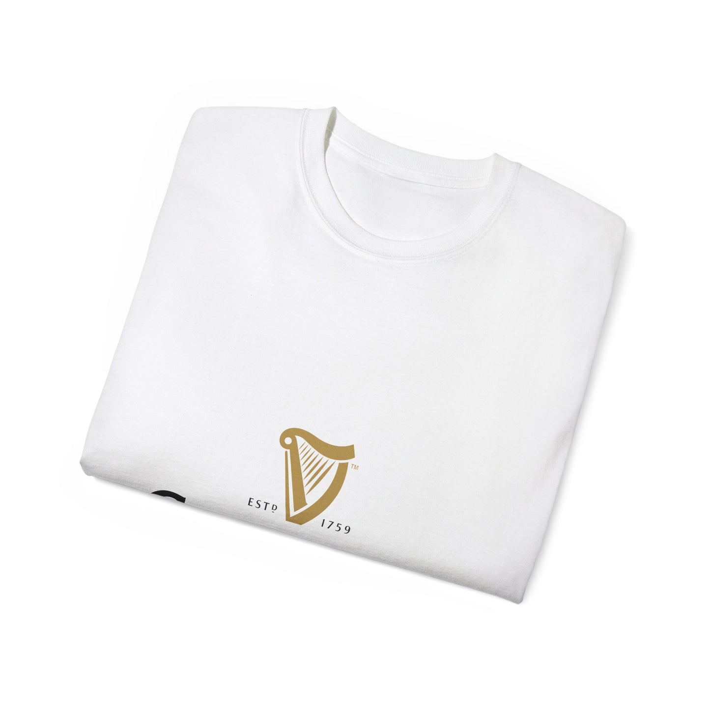 WhiteT Shirt Guinness Beer Logo Short Sleeve Jersey Tee White Unisex Quality Cotton Classic Fit