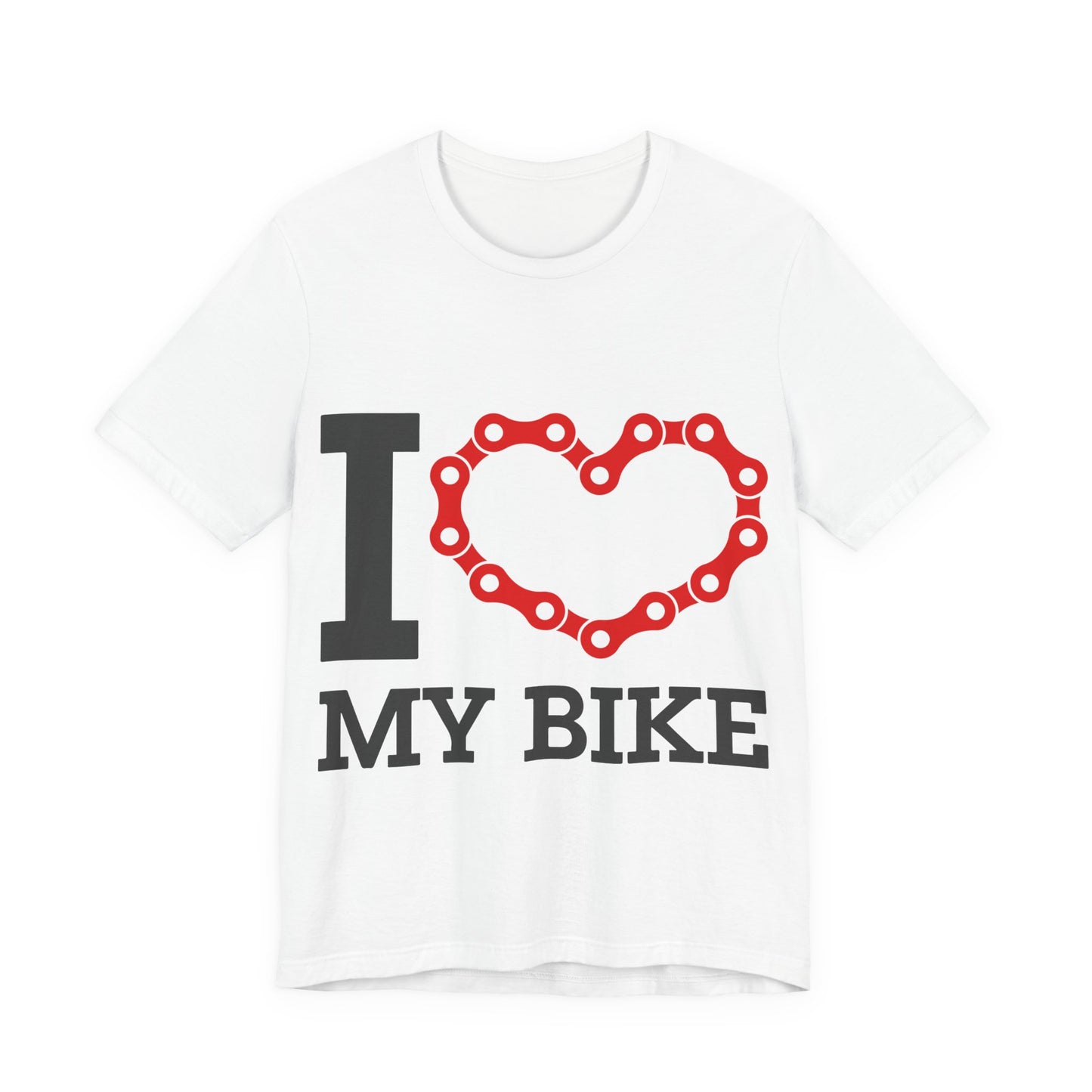 Men's T-Shirt Short Sleeve Tee Crew Neck Jersey I Love My Bike, M to 3XL
