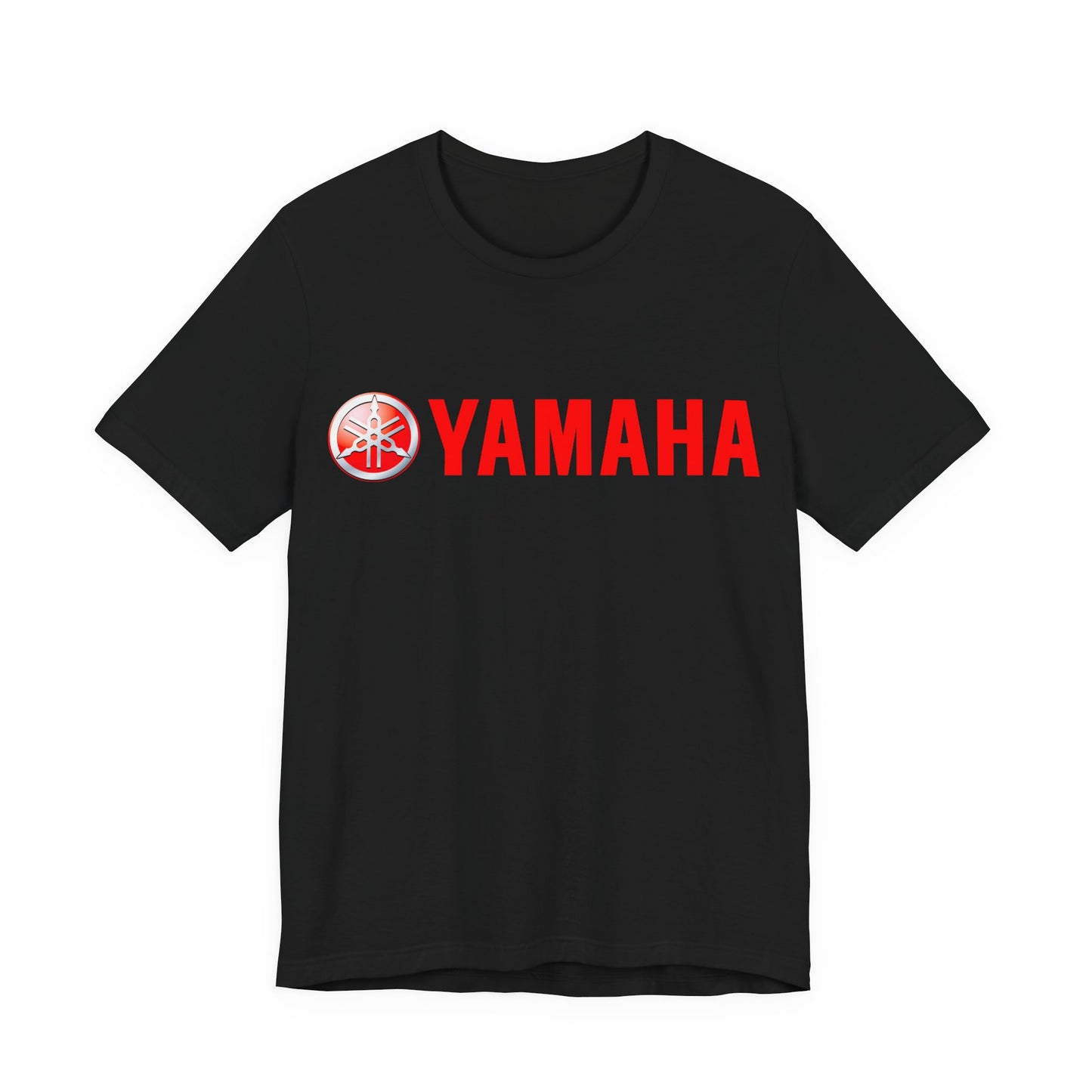 Unisex T Shirt Short Sleeve Yamaha Motors Red Logo Double Sided Jersey Crew Neck