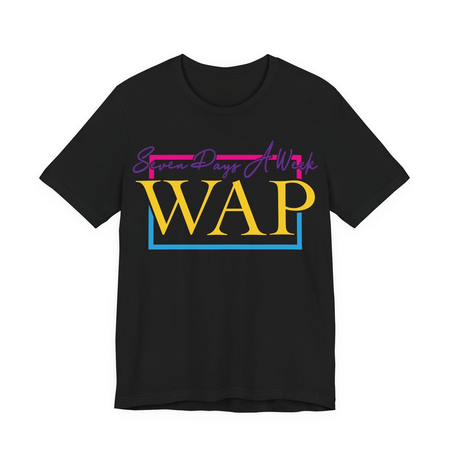 Unisex T Shirt Short Sleeve Seven Days A Week WAP Color Jersey Tee Crew Neck