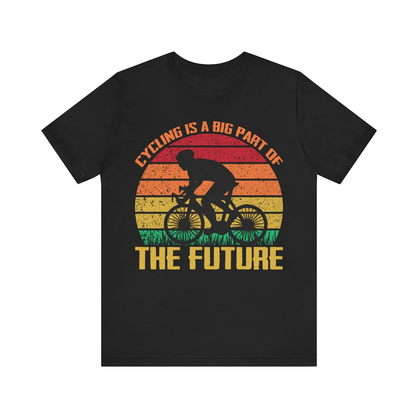 Men's T Shirt Black Short Sleeve Tee Crew Neck Cycling Is Future Jersey Tee