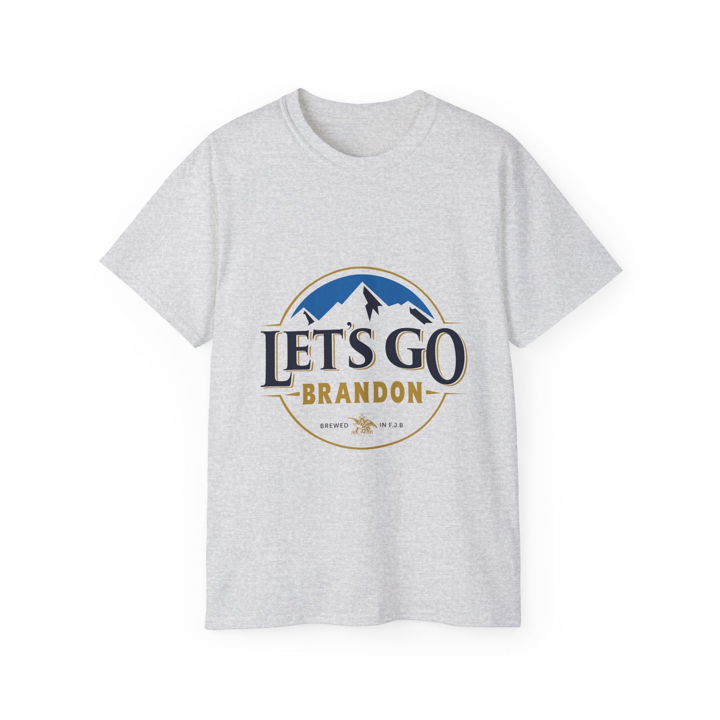White T Shirt Let's Go Brandon BUSCH Beer Logo Husband Gift Cotton Graphic Tee Classic Fit, Quality Cotton