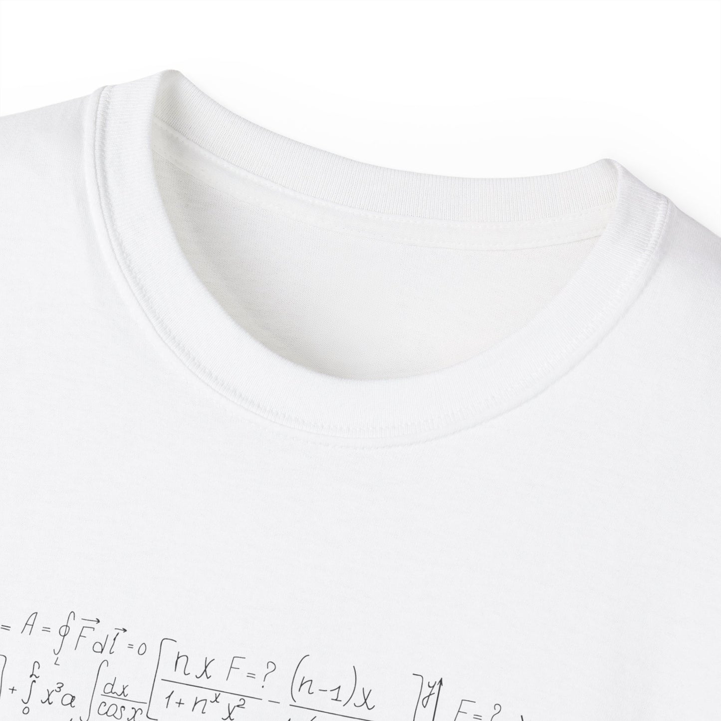 Unisex T Shirt Ultra Cotton Tee Mathematics Euclidean Formula Paper, Math Various Formulas, White