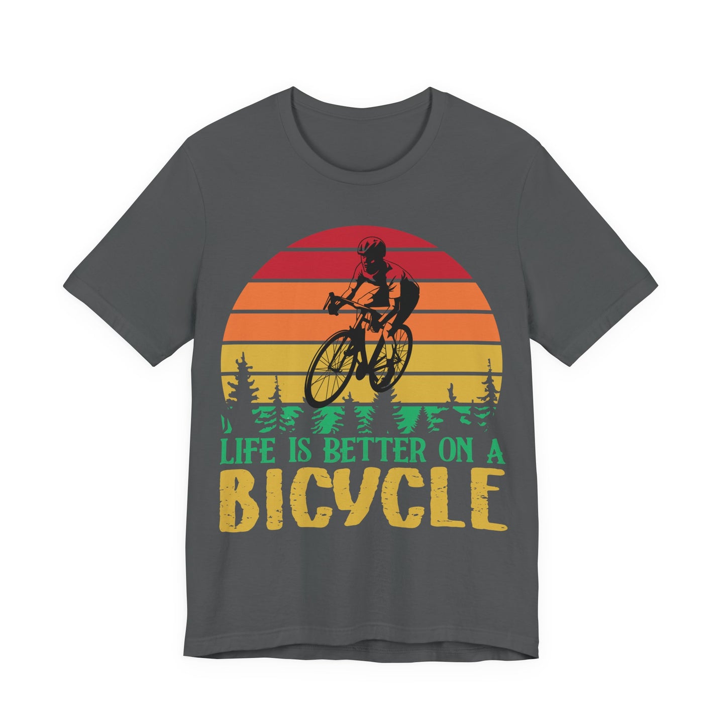 Men's T Shirt Black Bicycle Jersey Short Sleeve Tee