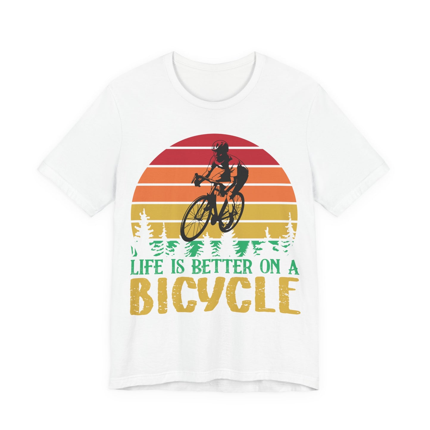 Men's T Shirt Black Bicycle Jersey Short Sleeve Tee
