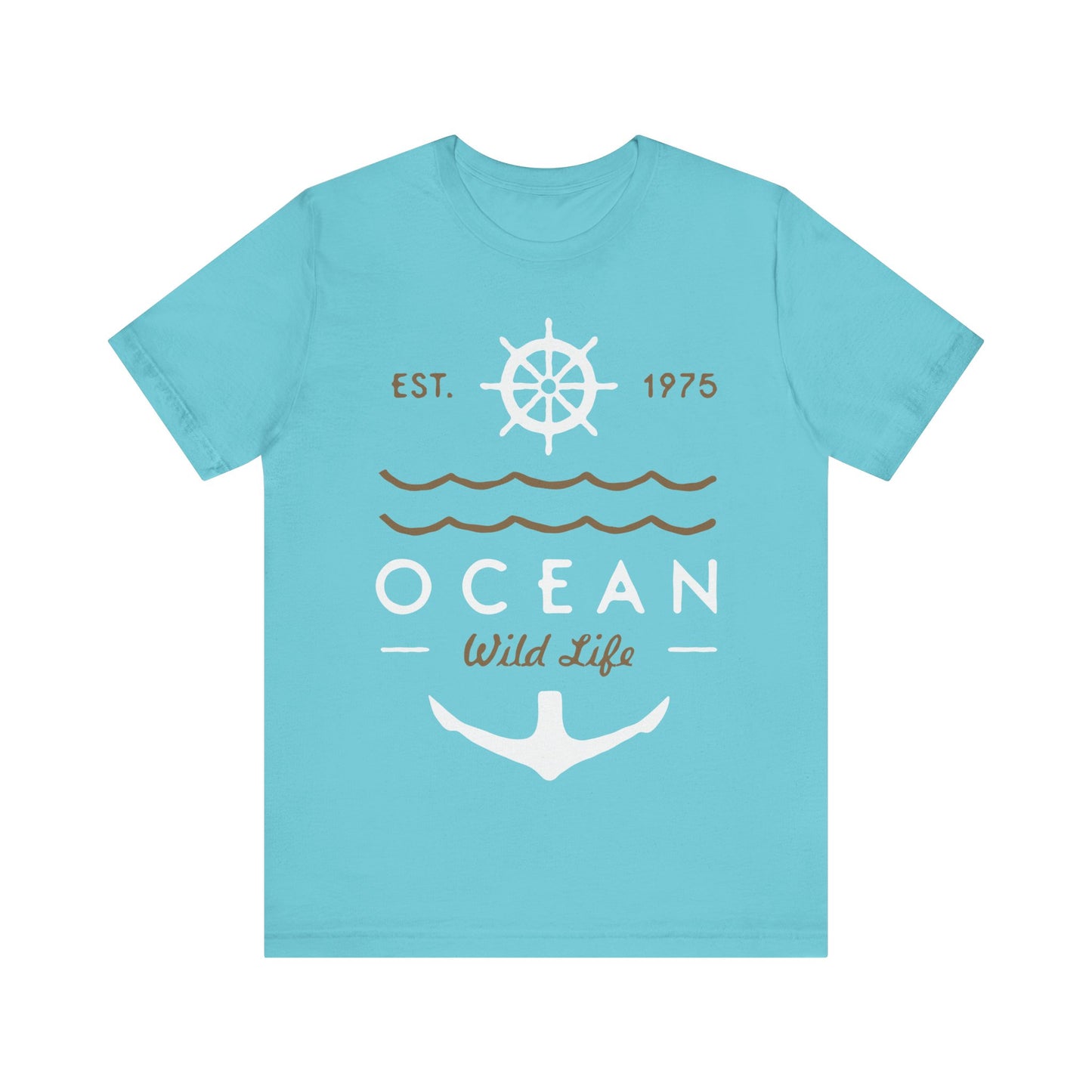 Men's T Shirt Short Sleeve Jersey Tee Ocean Wild Life