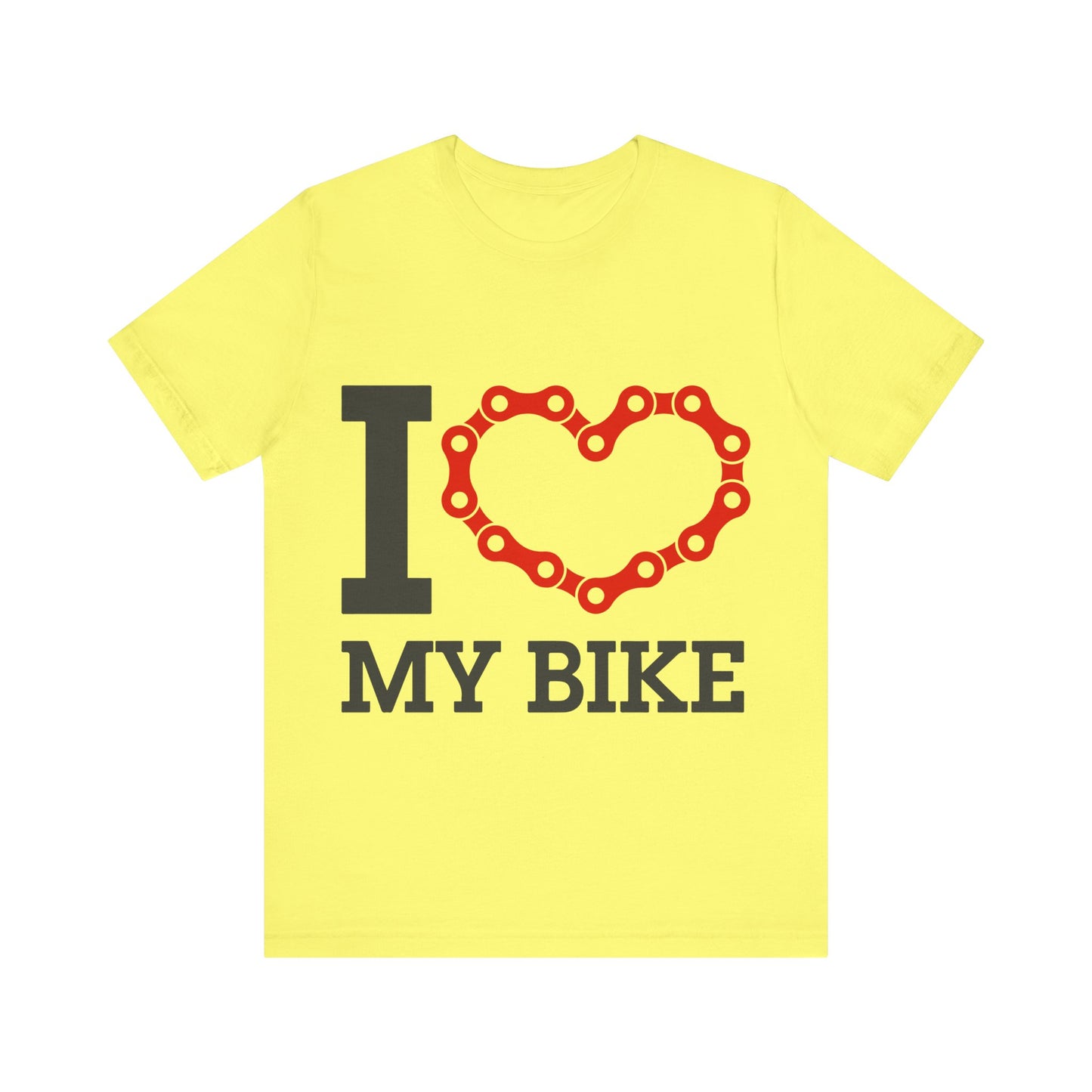 Men's T-Shirt Short Sleeve Tee Crew Neck Jersey I Love My Bike, M to 3XL