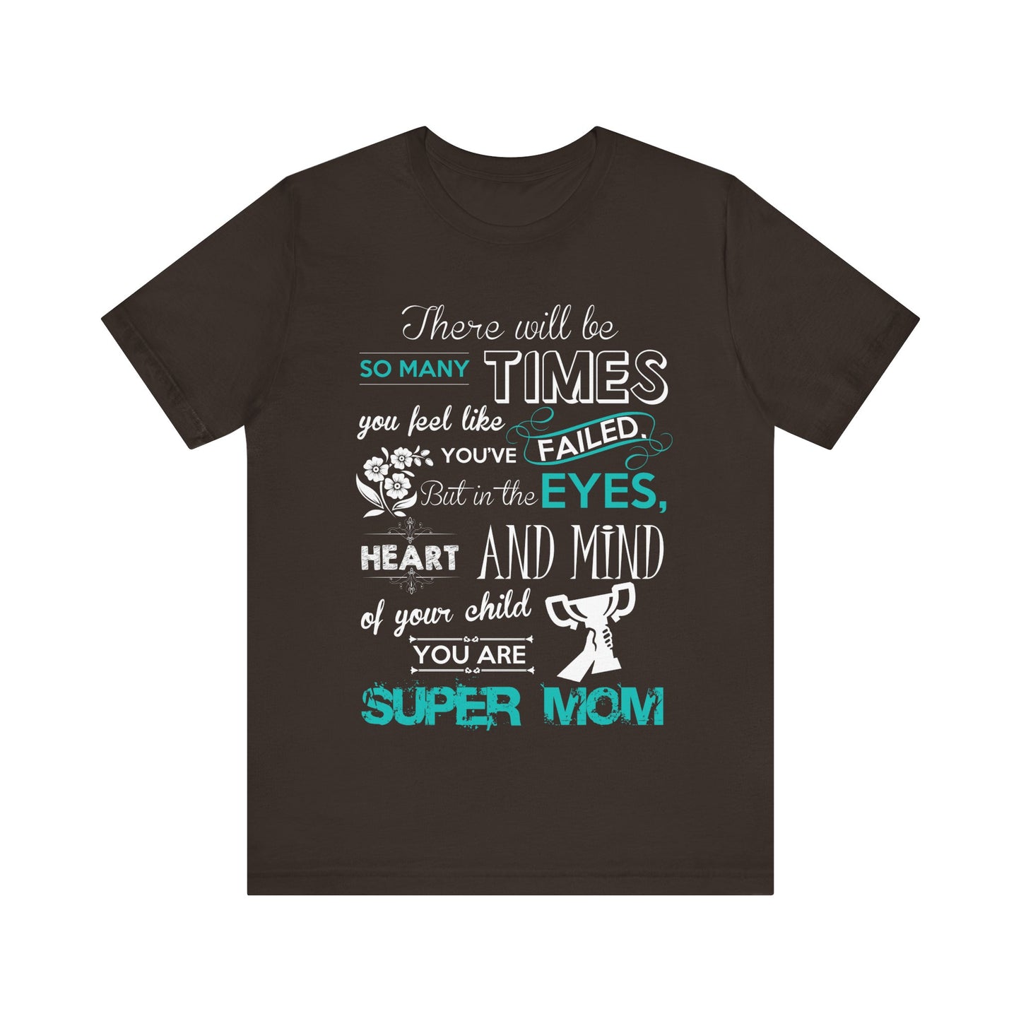 Unisex T Shirt Short Sleeve Jersey Crew Neck Tee Super Mom Size S to 2XL
