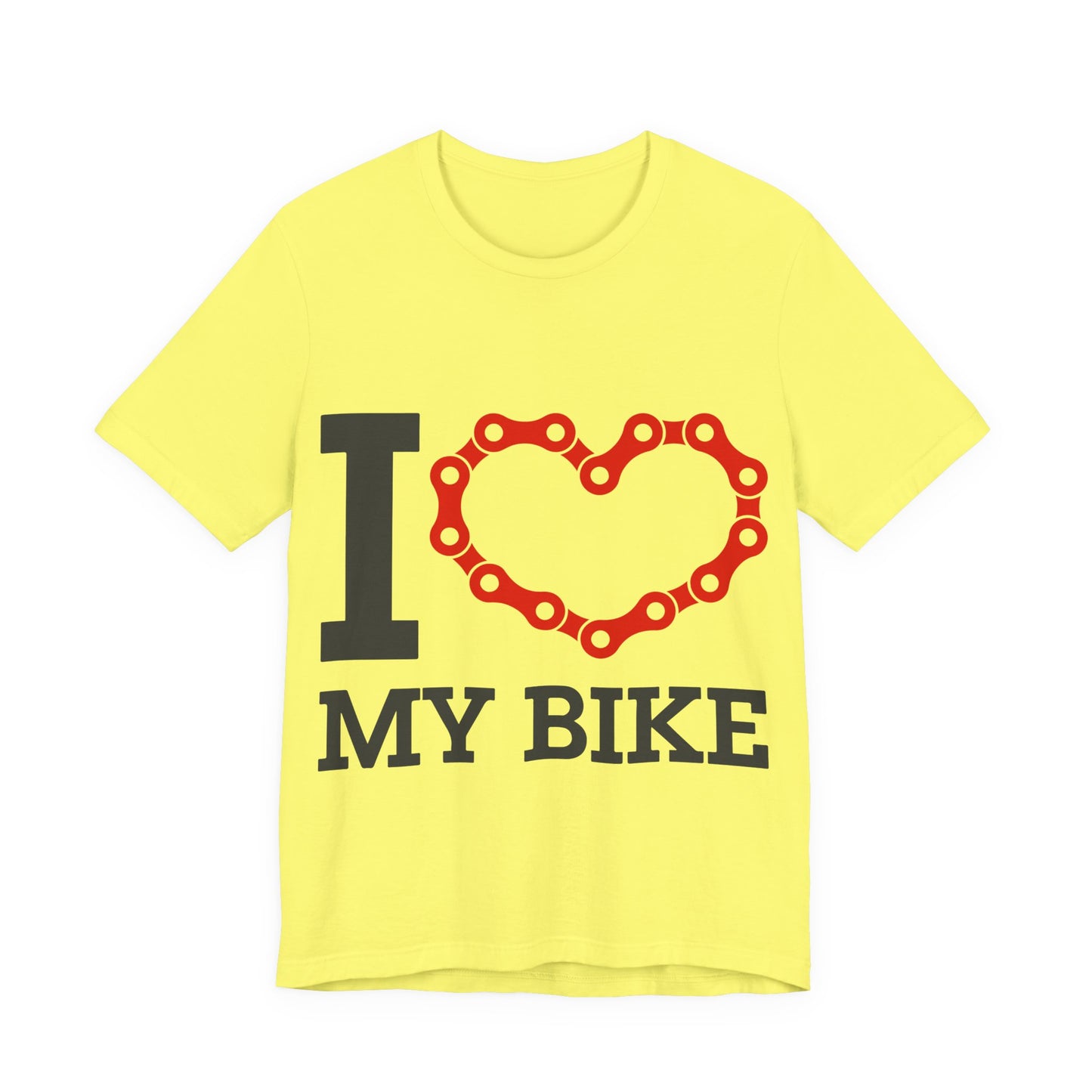 Men's T-Shirt Short Sleeve Tee Crew Neck Jersey I Love My Bike, M to 3XL