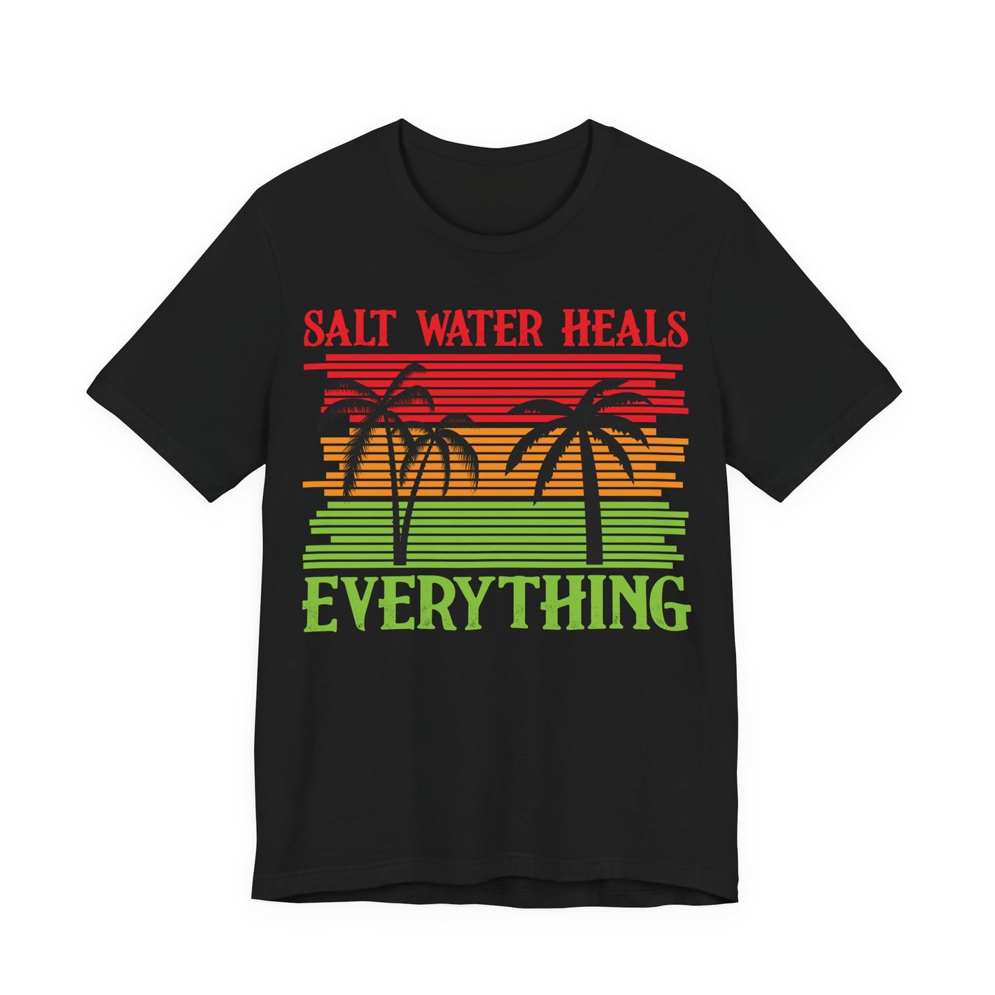 Men's T Shirt Black Salt Water Jersey Short Sleeve Tee Crew Neck