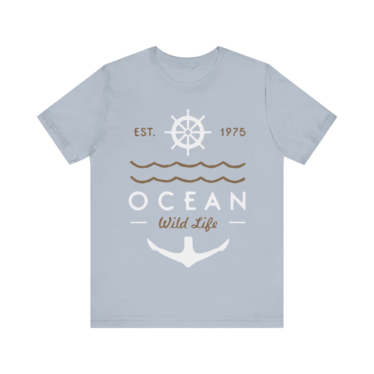 Men's T Shirt Short Sleeve Jersey Tee Ocean Wild Life