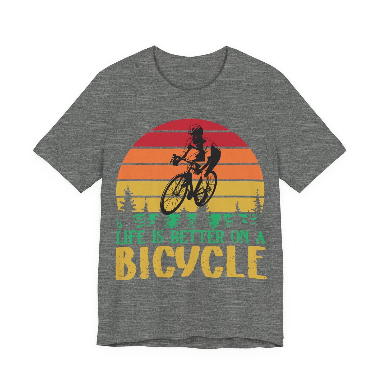 Men's T Shirt Black Bicycle Jersey Short Sleeve Tee
