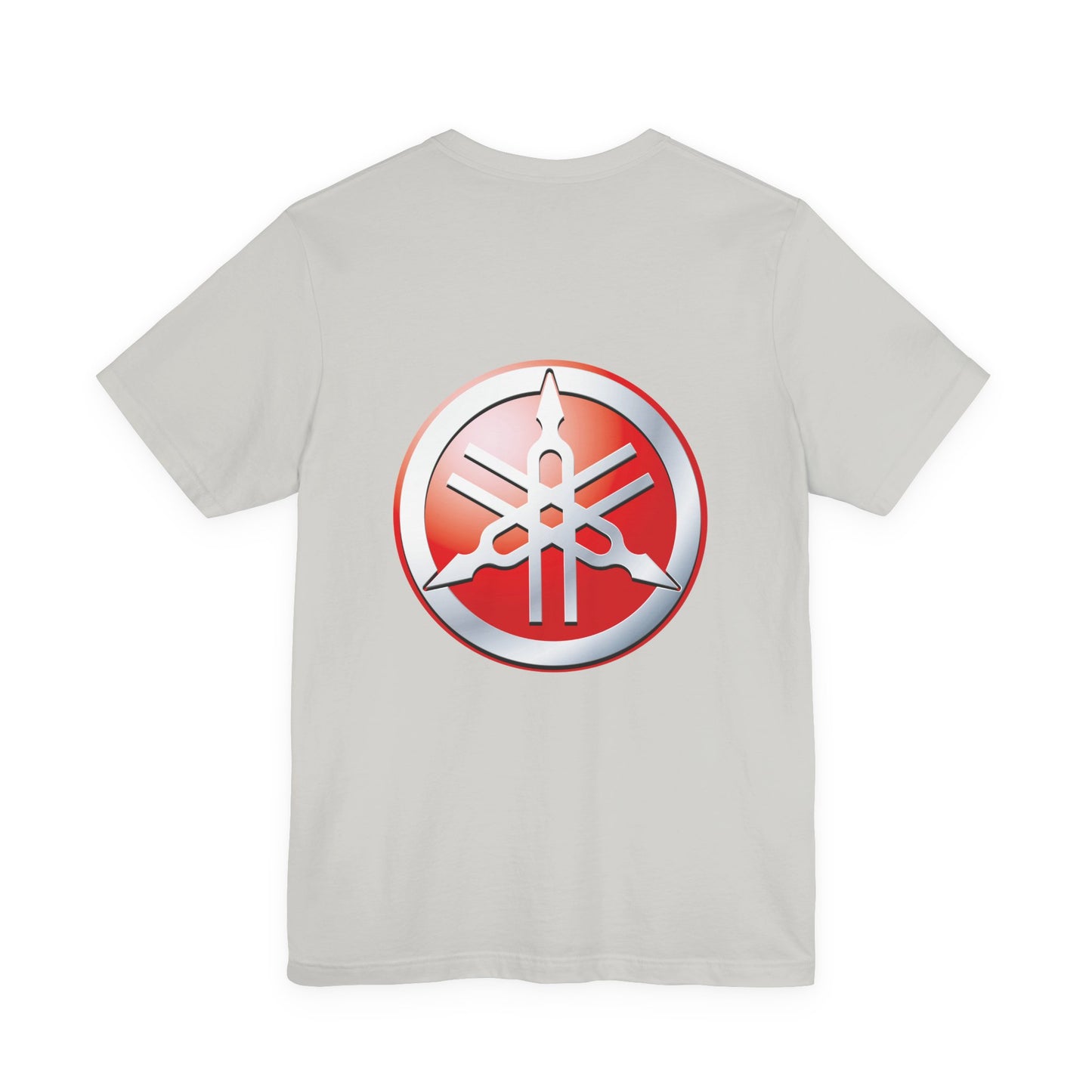 Unisex T Shirt Short Sleeve Yamaha Motors Red Logo Double Sided Jersey Crew Neck