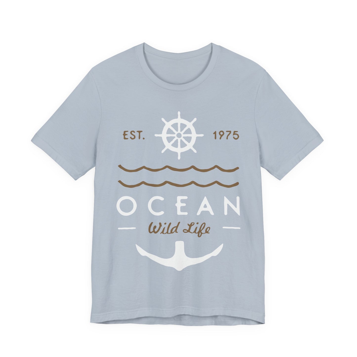 Men's T Shirt Short Sleeve Jersey Tee Ocean Wild Life