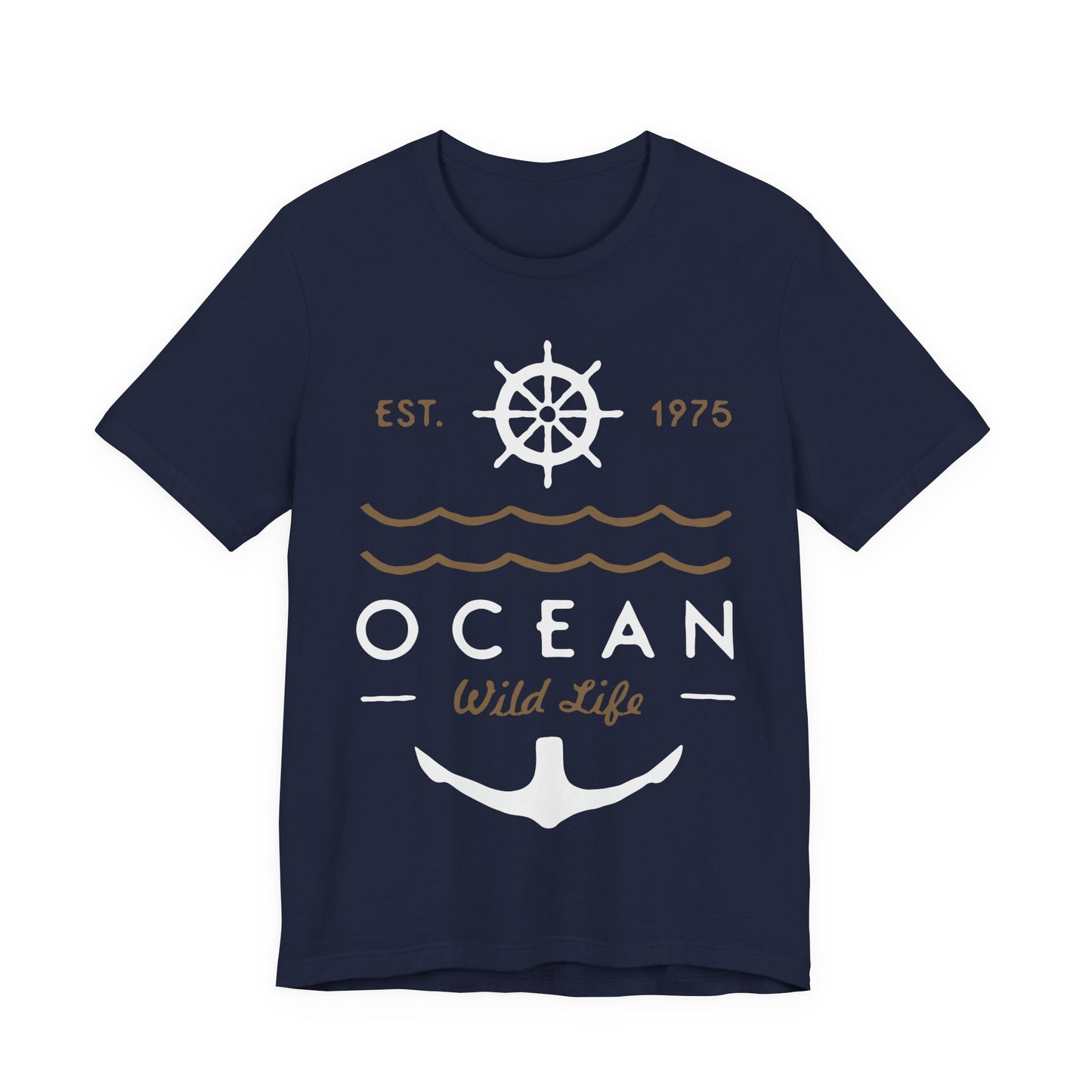 Men's T Shirt Short Sleeve Jersey Tee Ocean Wild Life