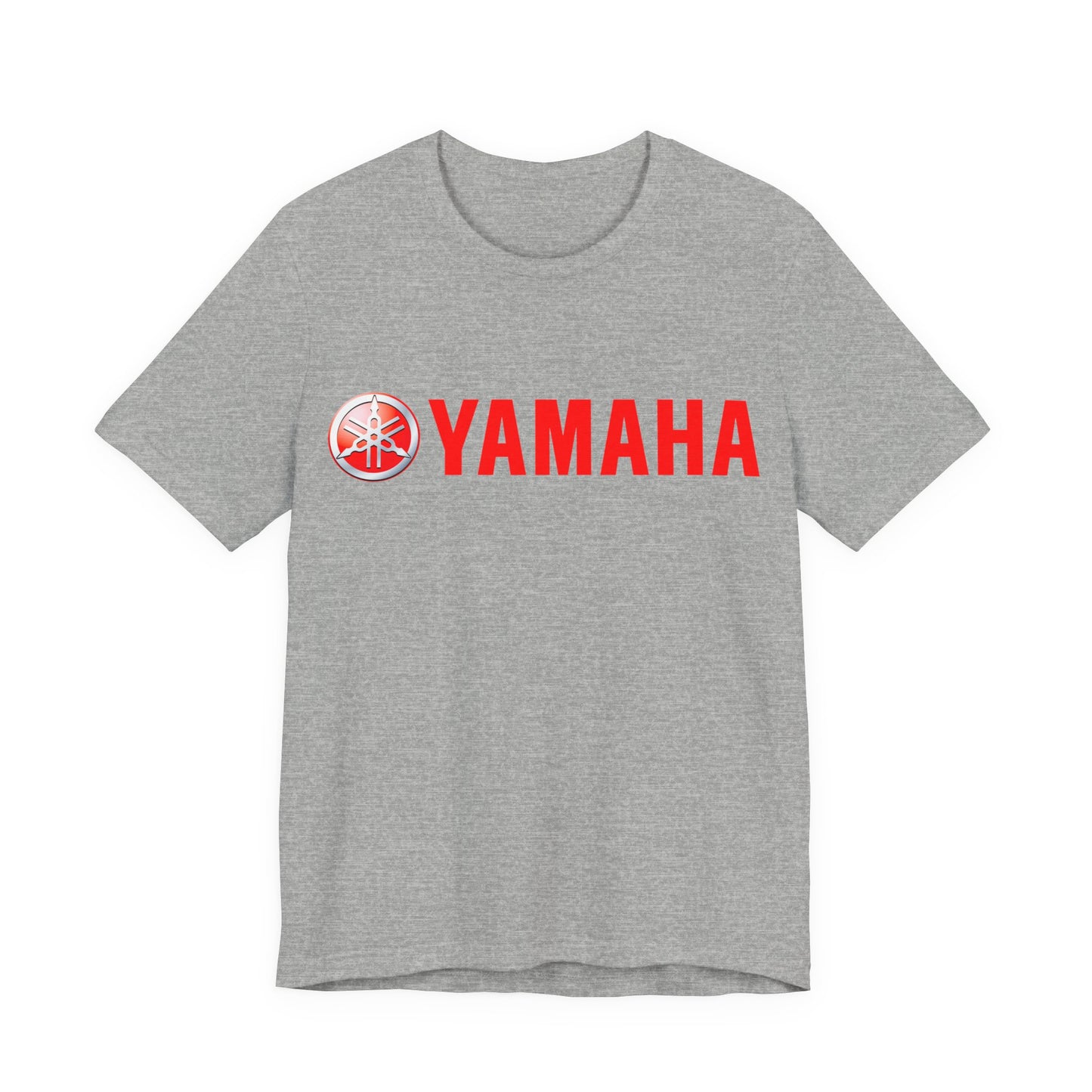 Unisex T Shirt Short Sleeve Yamaha Motors Red Logo Double Sided Jersey Crew Neck