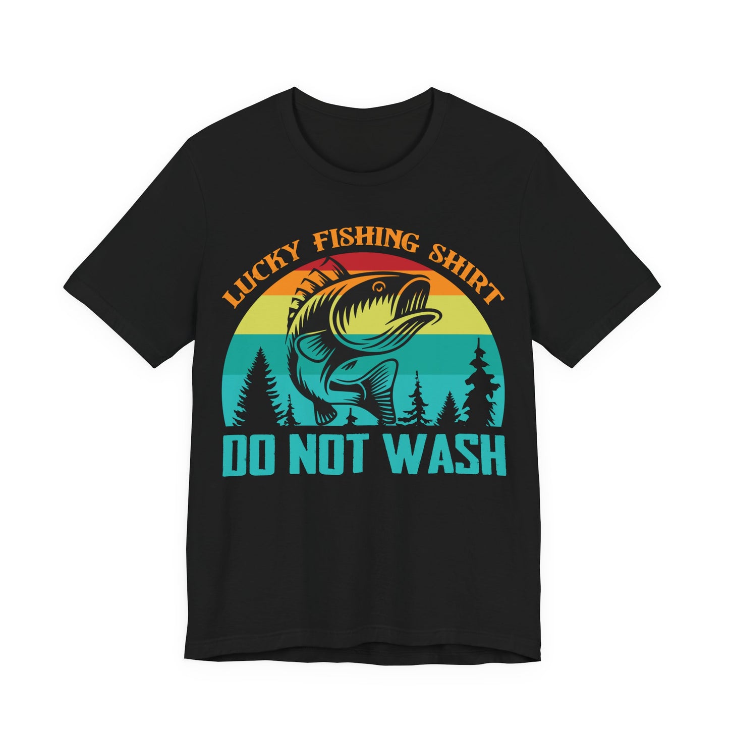 Unisex T Shirt Lucky Fishing T Shirt Jersey Short Sleeve Tee Crew Neck Black