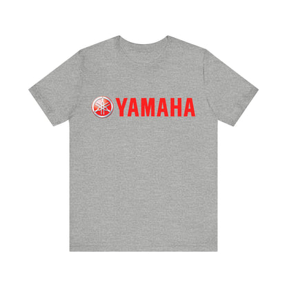Unisex T Shirt Short Sleeve Yamaha Motors Red Logo Double Sided Jersey Crew Neck