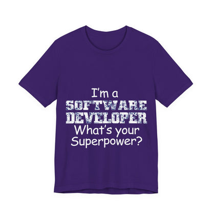 Men's T Shirt Crew Neck Short Sleeve Jersey Tee Software Developer