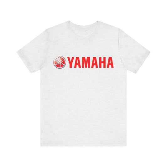 Unisex T Shirt Short Sleeve Yamaha Motors Red Logo Double Sided Jersey Crew Neck