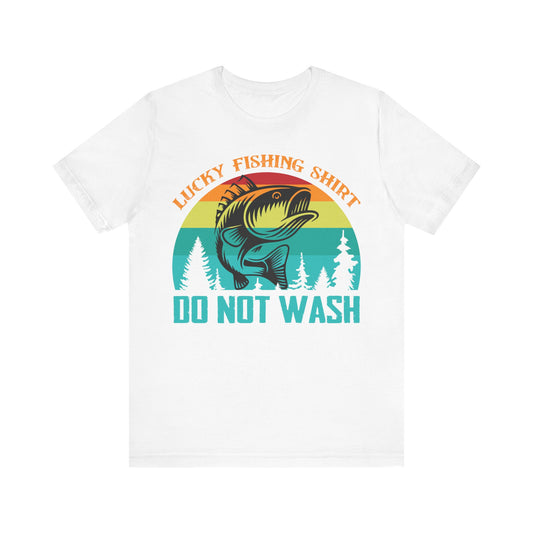 Unisex T Shirt Lucky Fishing T Shirt Jersey Short Sleeve Tee Crew Neck Black