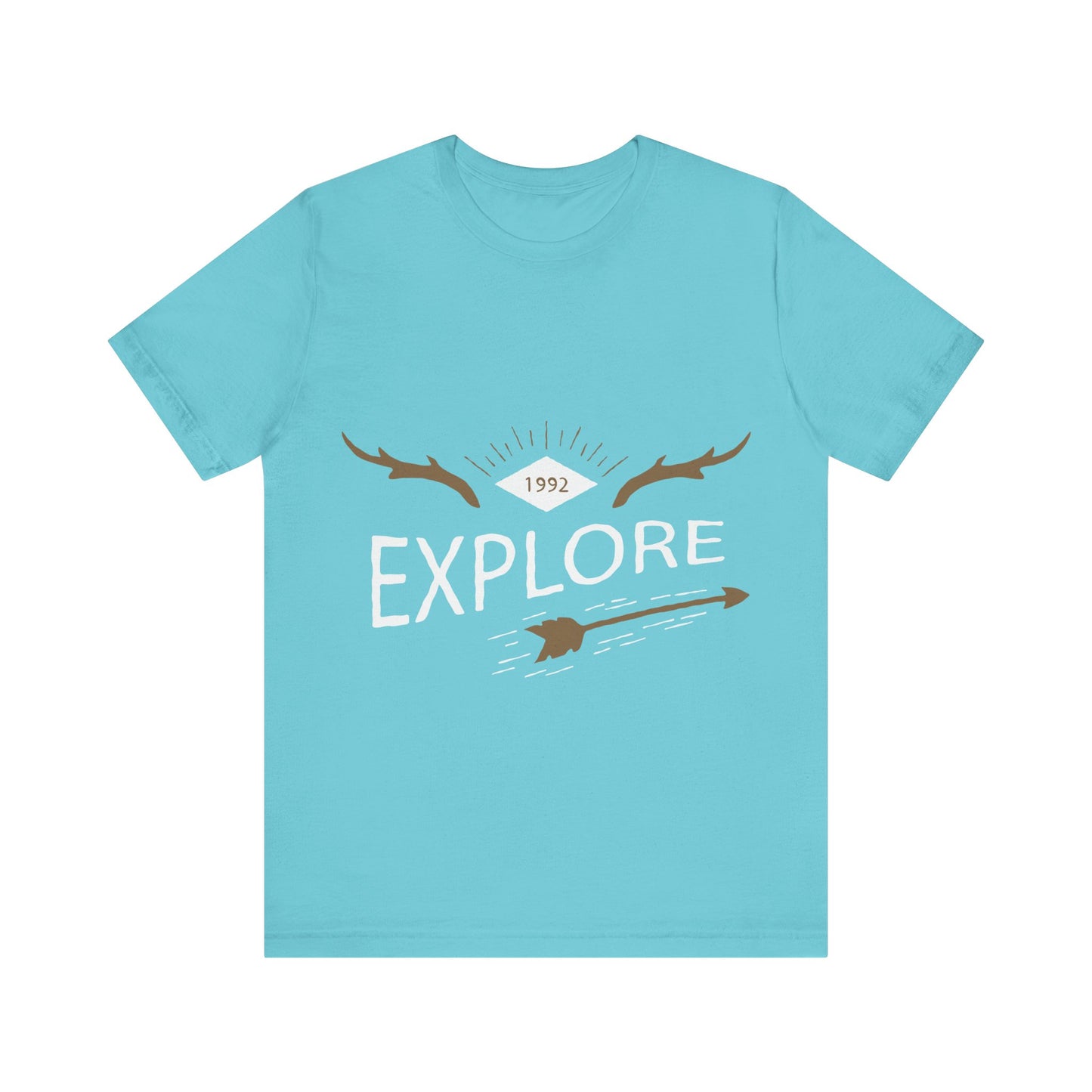 Men's T Shirt Short Sleeve Jersey Tee Crew Neck Explore Printed, M to 2XL