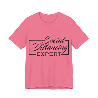 Men's T Shirt Short Sleeve Social Distancing Expert Jersey Tee Crew Neck
