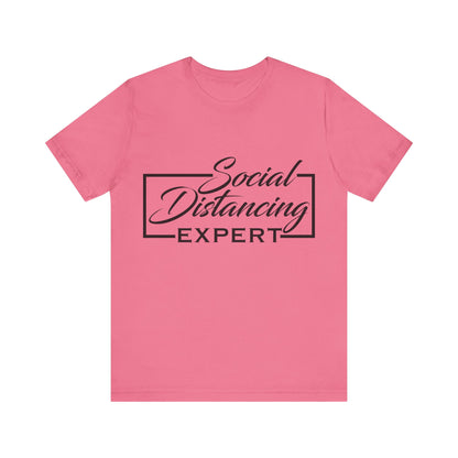 Men's T Shirt Short Sleeve Social Distancing Expert Jersey Tee Crew Neck
