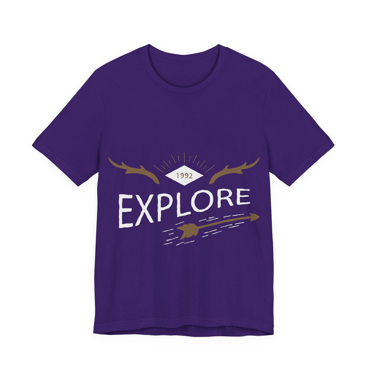 Men's T Shirt Short Sleeve Jersey Tee Crew Neck Explore Printed, M to 2XL