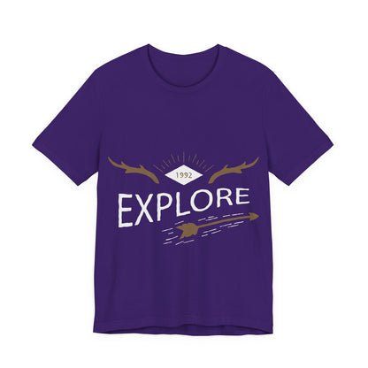 Men's T Shirt Short Sleeve Jersey Tee Crew Neck Explore Printed, M to 2XL