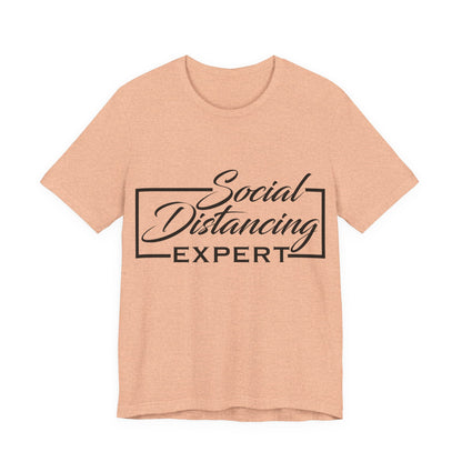 Men's T Shirt Short Sleeve Social Distancing Expert Jersey Tee Crew Neck