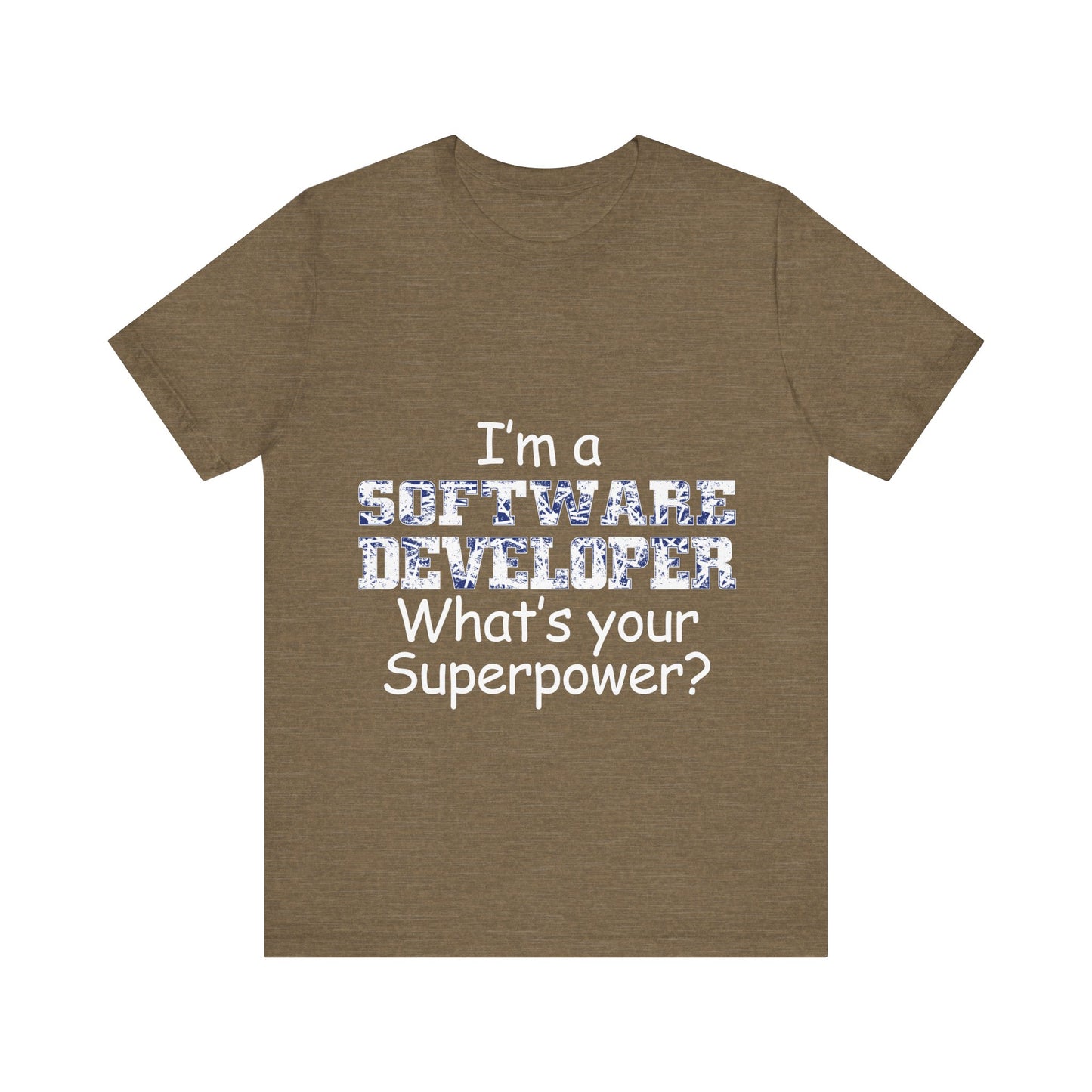 Men's T Shirt Crew Neck Short Sleeve Jersey Tee Software Developer