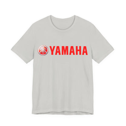 Unisex T Shirt Short Sleeve Yamaha Motors Red Logo Double Sided Jersey Crew Neck