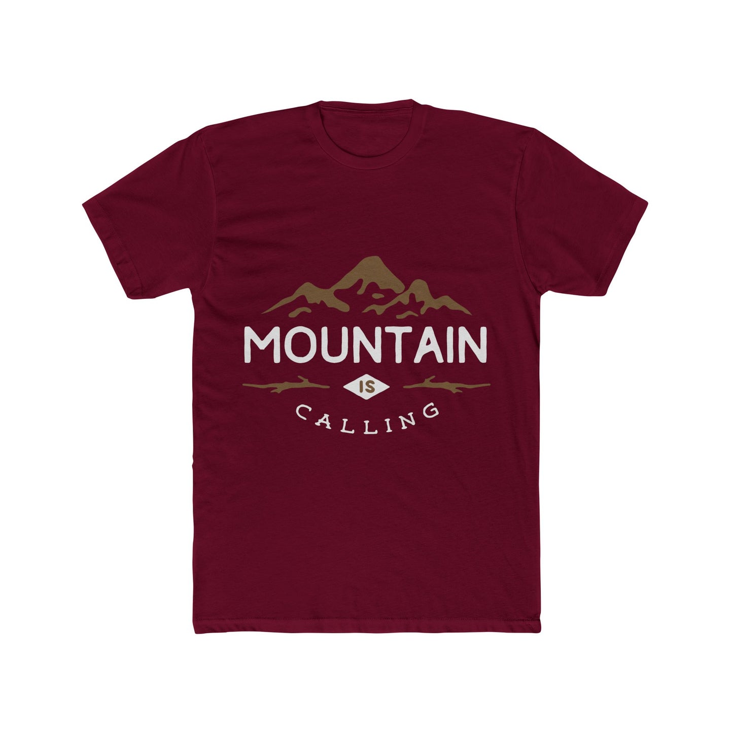Men's Cotton Crew Tee Short Sleeve Mountain Is Calling Premium Fit