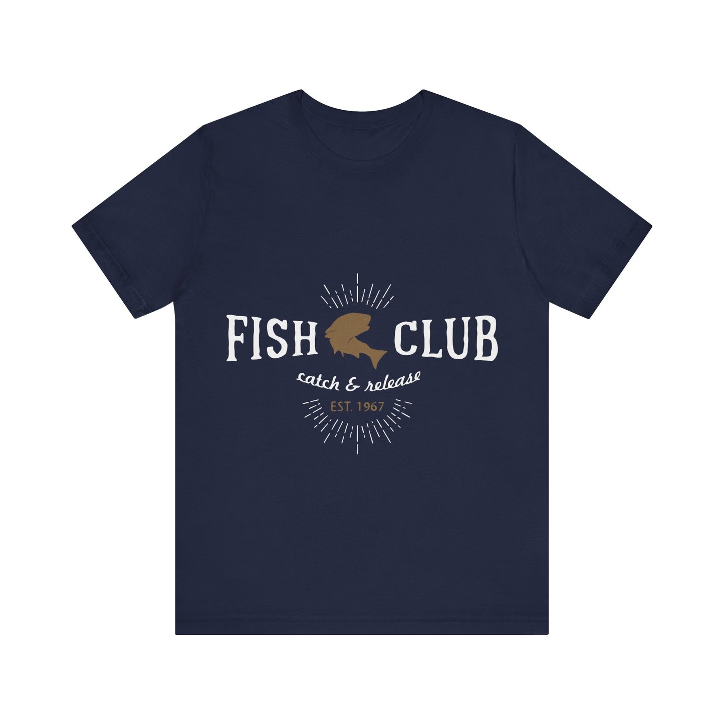 Men's T Shirt Short Sleeve Jersey Tee Fish Club S to 3XL Size