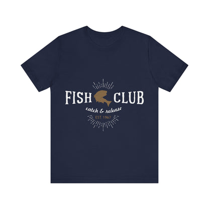 Men's T Shirt Short Sleeve Jersey Tee Fish Club S to 3XL Size