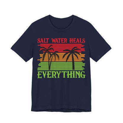 Men's T Shirt Black Salt Water Jersey Short Sleeve Tee Crew Neck