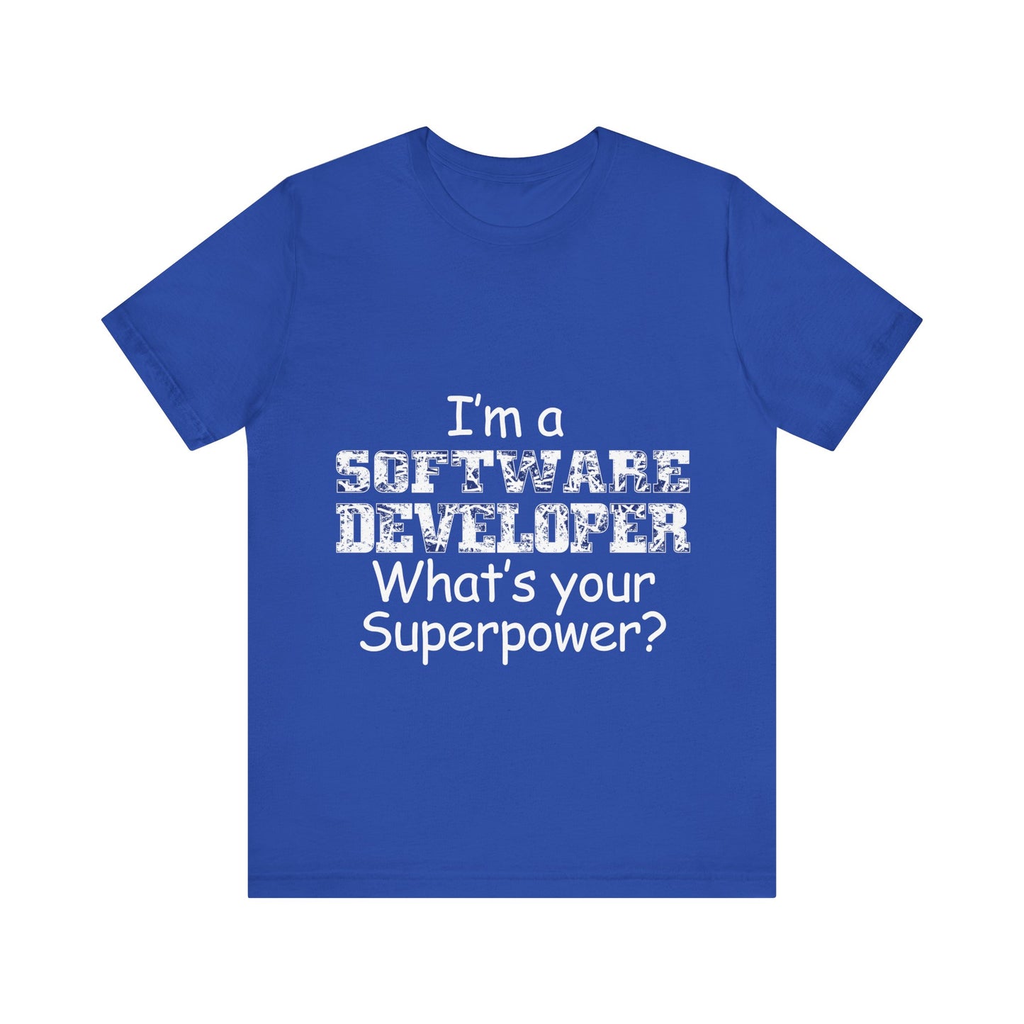 Men's T Shirt Crew Neck Short Sleeve Jersey Tee Software Developer
