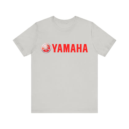 Unisex T Shirt Short Sleeve Yamaha Motors Red Logo Double Sided Jersey Crew Neck