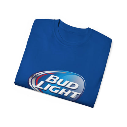 White T Shirt Bud Light Beer Logo Unisex Short Sleeve Jersey Tee White Black Blue Navy Colors Classic Fit Quality Cotton
