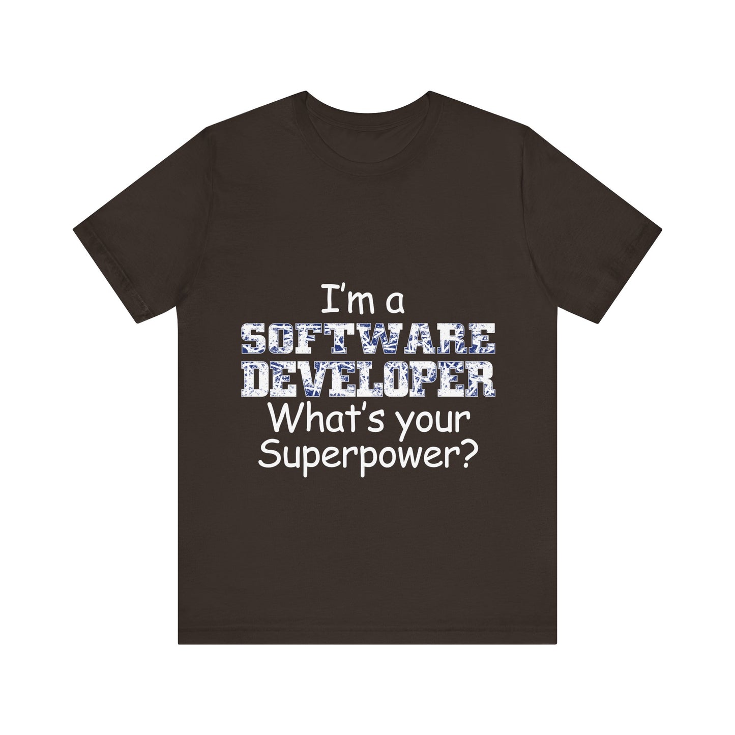 Men's T Shirt Crew Neck Short Sleeve Jersey Tee Software Developer