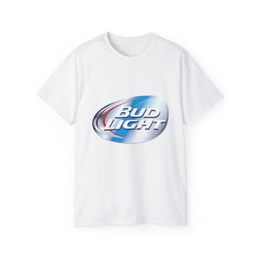White T Shirt Bud Light Beer Logo Unisex Short Sleeve Jersey Tee White Black Blue Navy Colors Classic Fit Quality Cotton